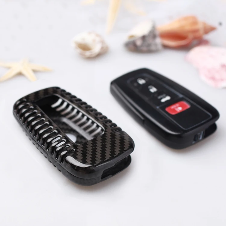 

Carbon Fiber Car Remote Key Case Shell Key Cover For Toyota New Camry Prado CHR Reiz 2018 2019