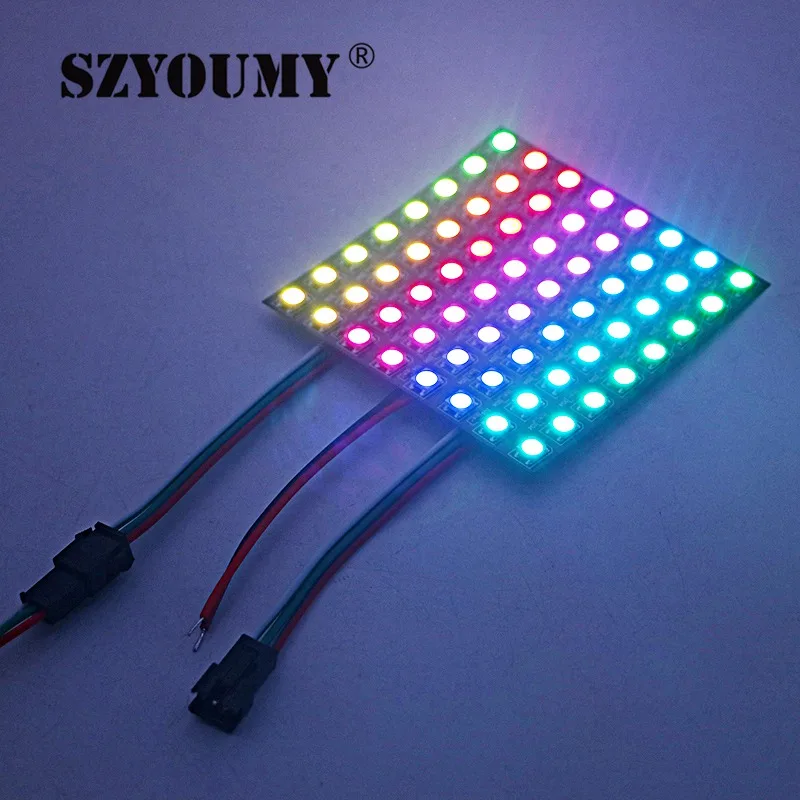 SZYOUMY WS2812B 5050 RGB SMD 8*32 пикселей цифровая Гибкая точечная матрица индивидуально