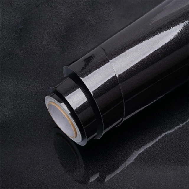 Shiny Black Разноцветные глянцевые обои ПВХ самоклеющиеся мраморные настенные Стикеры для гостиной настенный Декор кухонный шкаф стол водостойкая наклейка - Цвет: Shiny Black