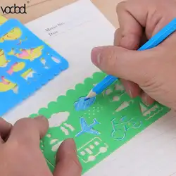 4 шт Пластик DIY Графический шаблон, трафарет эскизная доска символы рисунок дети составление школьников канцелярские линейка Прямая