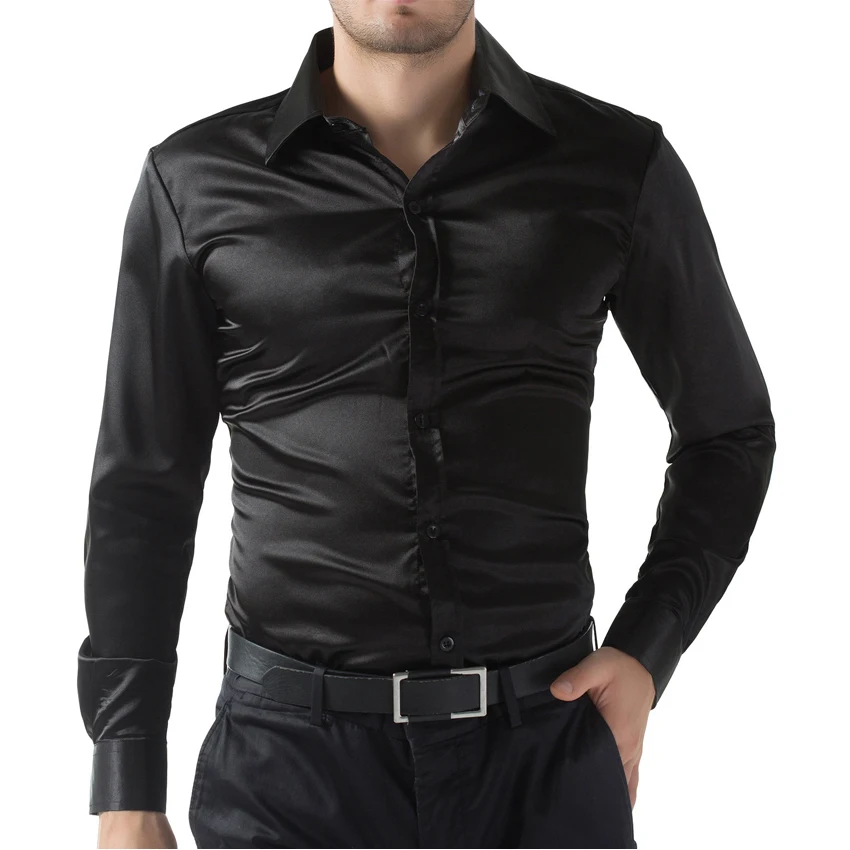 2015 Black/Wine Red/Purple Casual Men Stylish Slim Fit Short Solid Color Long Sleeve Shirts Tops Camisa Masculina Plus Size 5250