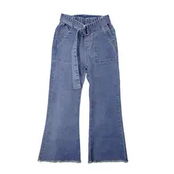 Джинсы для девочек-подростков на весну-осень, 4, 5, 6, 7, 8, 9 лет, детские ботинки, Джинсовые штаны с вырезами, модные джинсы для больших девочек