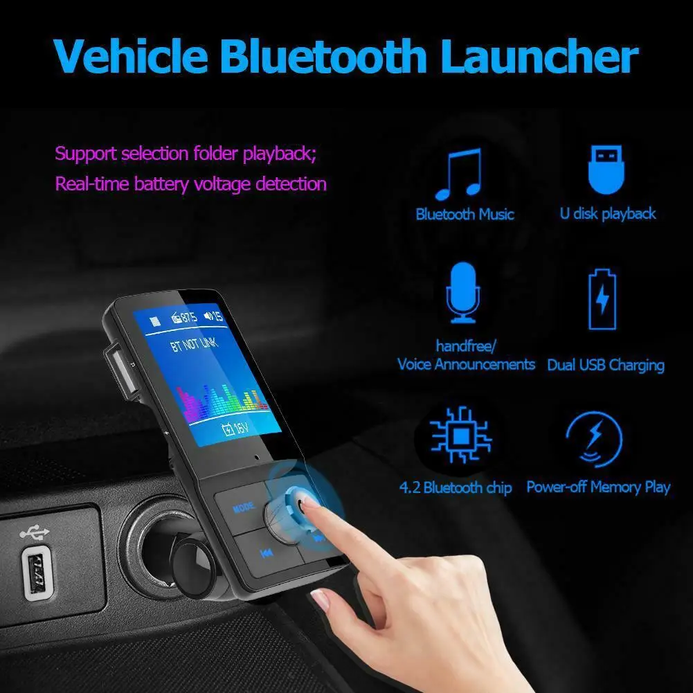 Kuulee lcd Bluetooth EDR fm-передатчик Handsfree автомобильный комплект MP3-плеер USB зарядное устройство