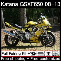 Комплект золотистый и черный для Suzuki Katana GSX650F 2008 2009 2010 2011 2012 2013 37HC. 10 GSXF 650 650F GSXF650 08 09, 10, 11, 12, 13 лет, обтекатель