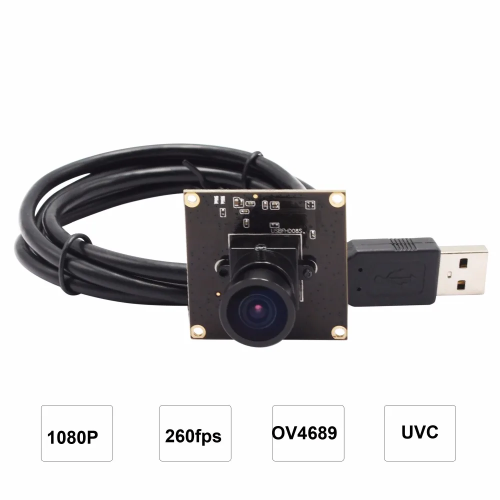 

ELP Wide Angle 260fps USB Webcam 2megapixels CMOS OV4689 Sensor Mini 1080P 60fps Camera Board With 2.9mm lens
