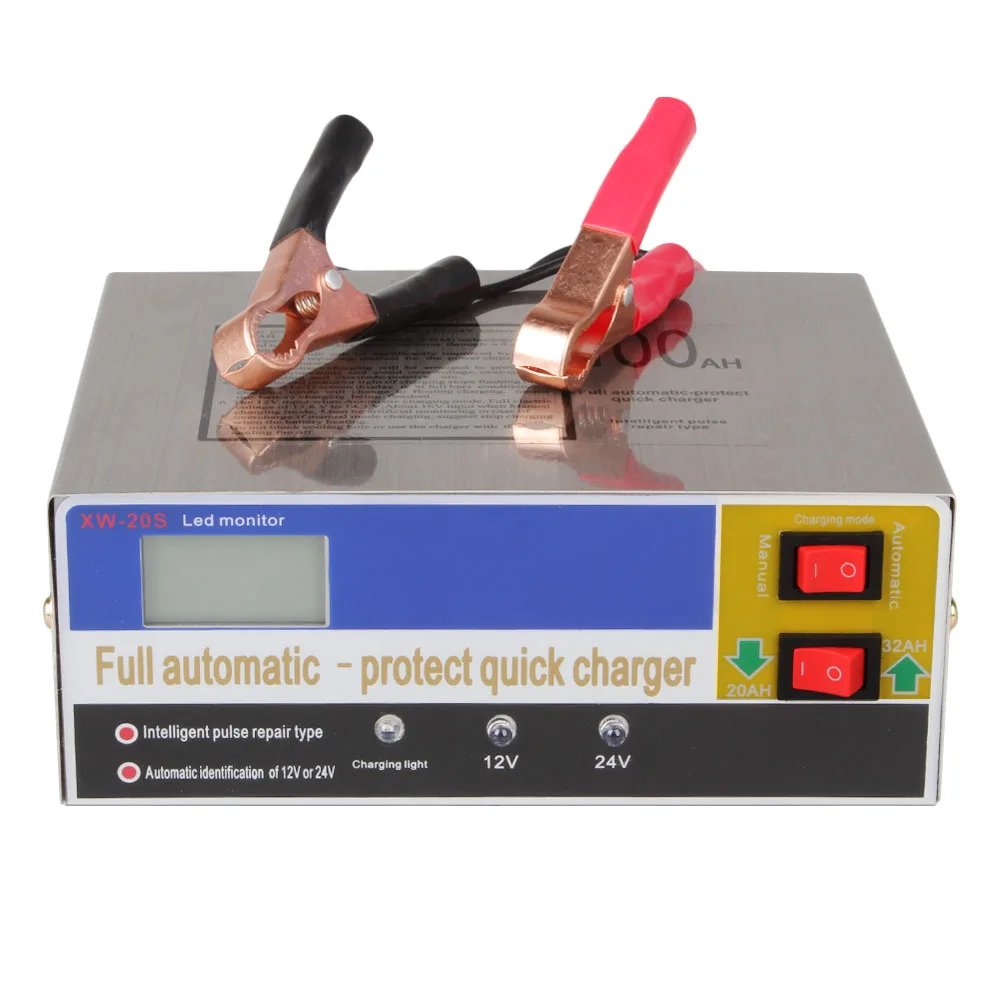 

12V/24V Motorcycle Battery Charger Full Automatic Electric Car Battery Charger Intelligent Pulse Repair Type for Battery 6A-105A
