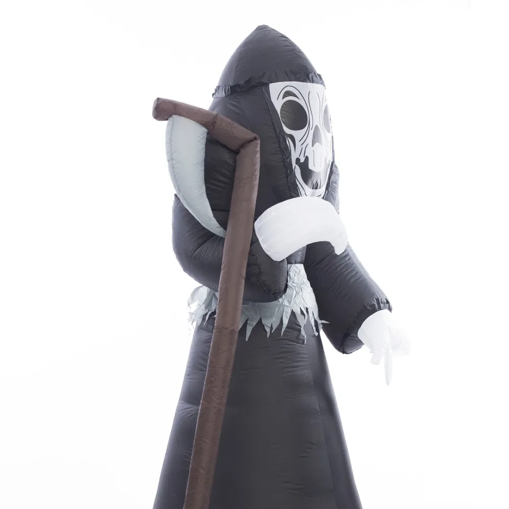 180cm Giant Grim Reaper with sickle LED Lighted Terror Inflatable Toys Christmas Halloween Props Party Fun Toys Yard Decoration in Inflatable Bouncers from