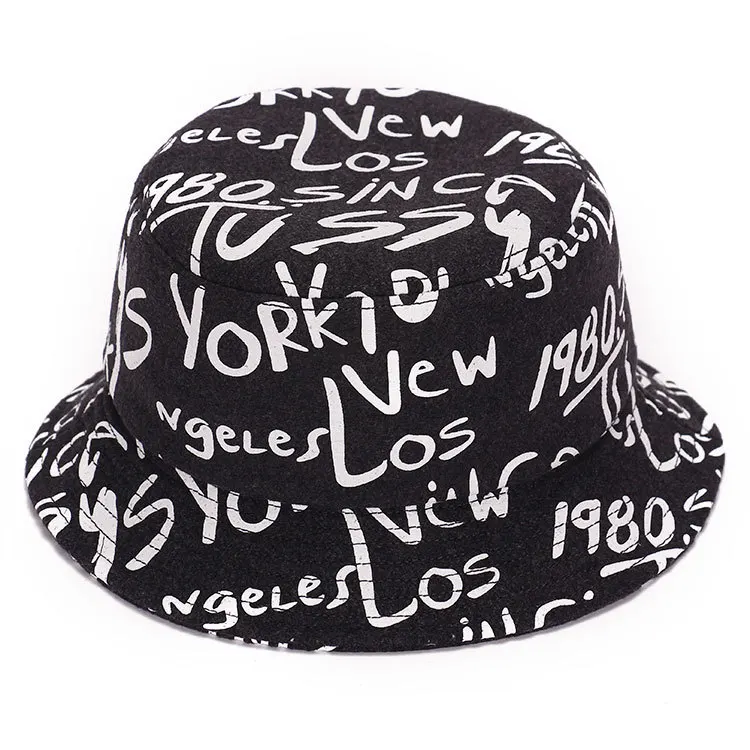 Letter Print Bucket Hat Fisherman Hat Chapeau Femme Outdoor Travel Cap Basin Caps Sun Hats For Women Men - Цвет: Темно-серый
