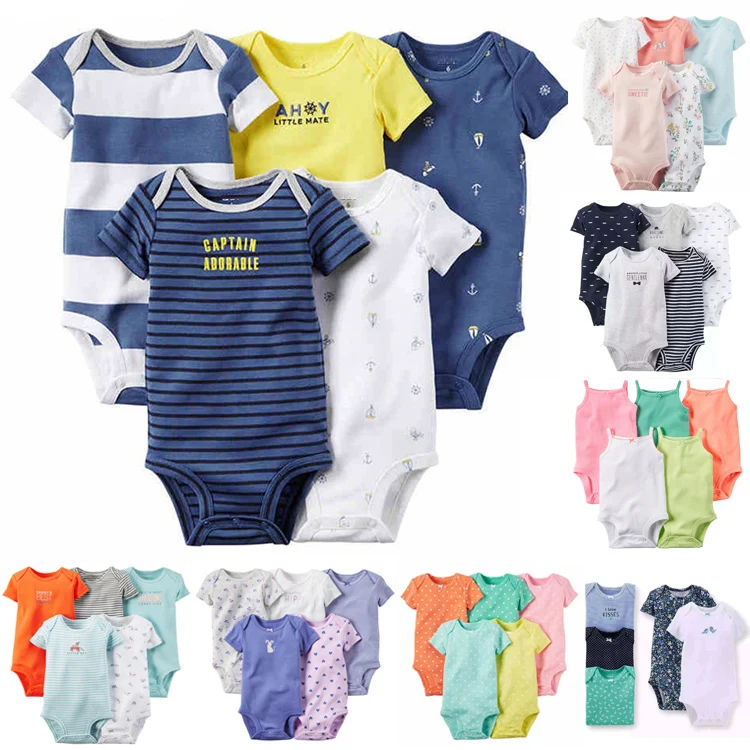 Baby Girl and Boys Clothing Set Short Bodysuit 5 pcs pack set Summer