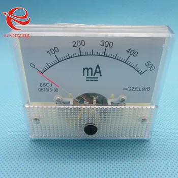 

2pcs/lot DC 500MA AMP Analog Current Panel Meters Ammeter Amperimetro Ampere Frequency Meter Measurer 0-500MA