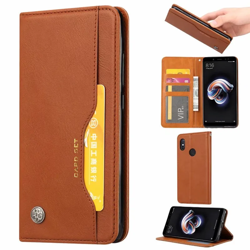 

Luxury High Quality Wallet With Card Slot Flip Cover Leather Case For Xiaomi Redmi Note 6