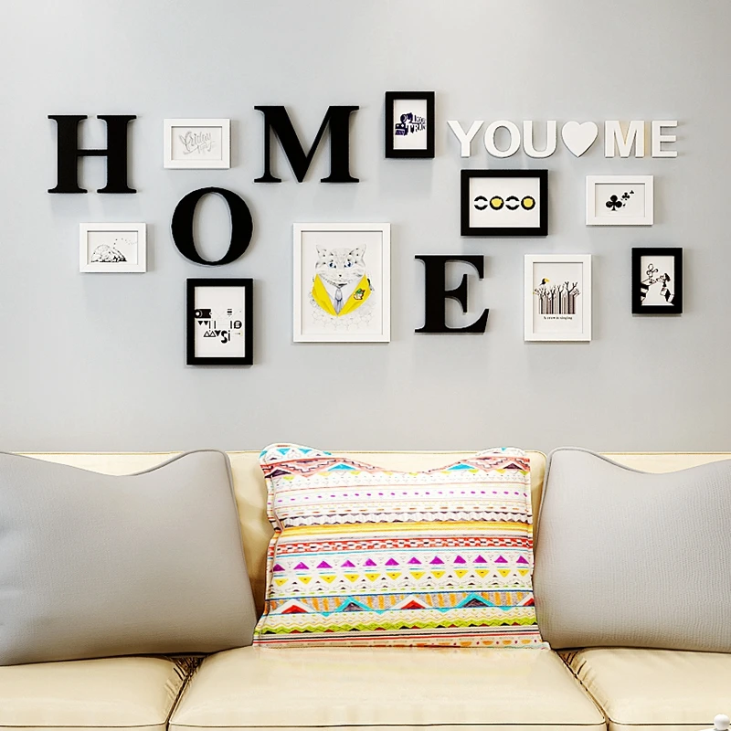 Photo Frame Collage Living Room Photo Frame Wall Creative Background Wall Decoration Living Room Decoration Painting Background Wall Abstract Painting Modern Round Wall Painting GWM Wall Decoration