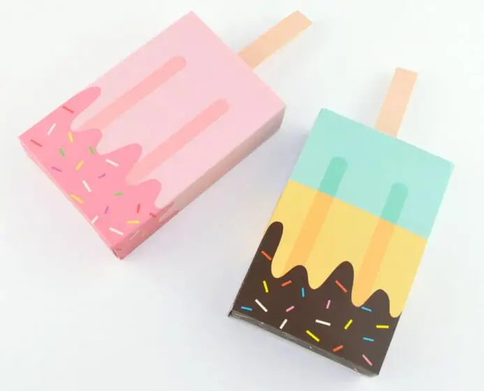 

300pcs Ice Cream Shape Gift Boxes Baby Shower Birthday Party Candy Box Cartoon Drawer Gift Bag for Kids Party Favor Box