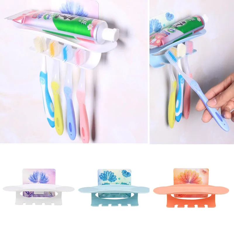 

Toothpaste Toothbrush Holder Wall Stand Dust-proof Suction Hook Bracket for Family Teeth Health Care Bathroom Accessories Racks
