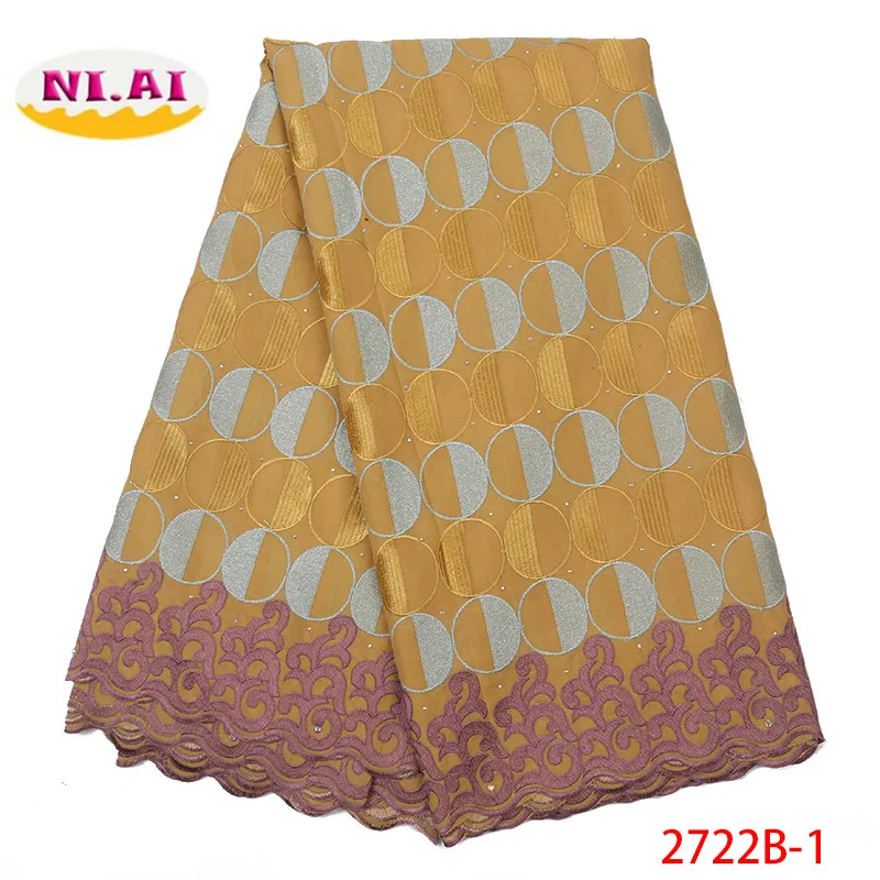

2019 High Quality Swiss Voile Lace Switzerland African Dry Cotton Lace Fabric Nigerian Voile Lace Material With Stones XY2722B-1