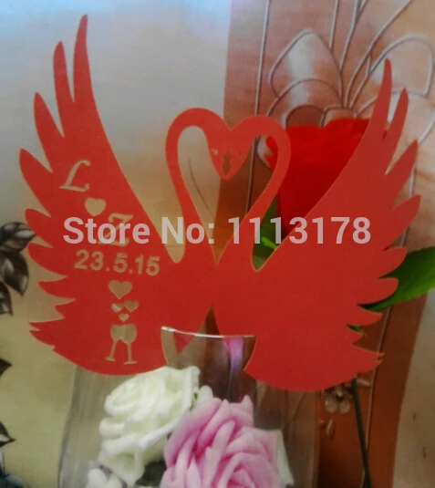 Индивидуальный дизайн только для вас свадебные карточки эскорт с лебедем и