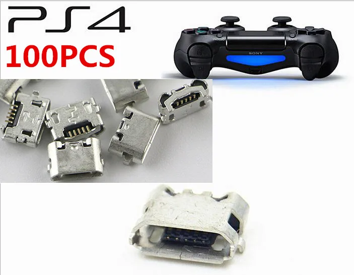 100 шт. запасные части для зарядного порта Micro USB PlayStation 4 Dualshock коннектор
