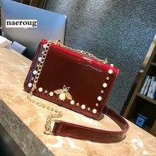 

Women's Designer Handbag Quality Leather Women Bee Bag Sequined Rivet Chain Shoulder Bags Messenger Bag vs pink women louis bag