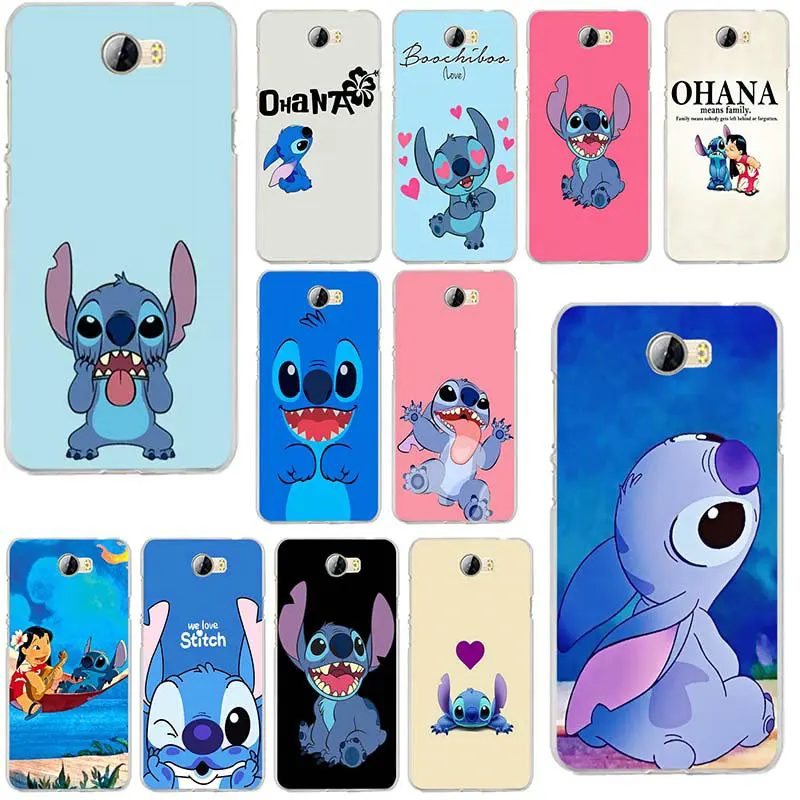 

Soft TPU Phone Case for Huawei P8 P9 P10 P20 Lite Mate 10 Pro Y5 Y6 Y3 II Y7 Honor 6X 9 Lite Cute Ohana Means Family Lilo Stich