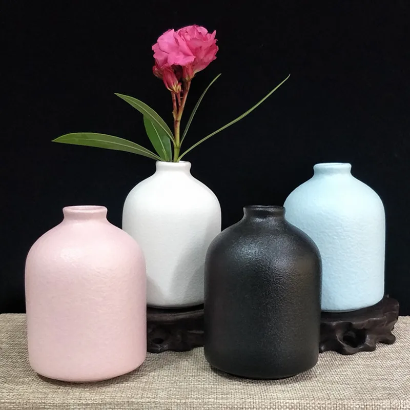 Матовая керамическая ваза для цветов, ретро Европейский стиль, настольный Телевизор, шкаф, чайный стол, украшение, шлифованная водная культура, мини-вазы, ремесла