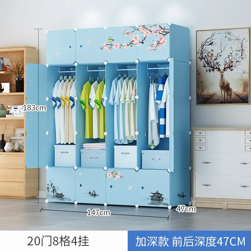 DIY простой шкаф современный экономичный сборочный бытовой имитация дерева подвесной шкаф для хранения пластиковых тканей большой шкаф