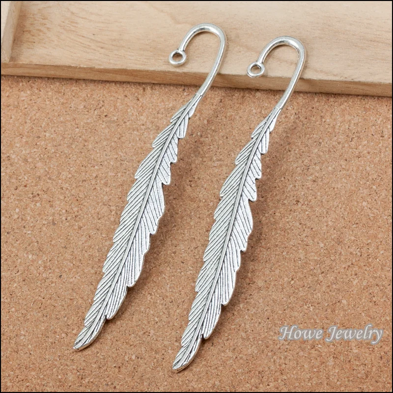 

12pcs leaf shape bookmark pendant Antique silver Pendant European Style jewelry findings B221