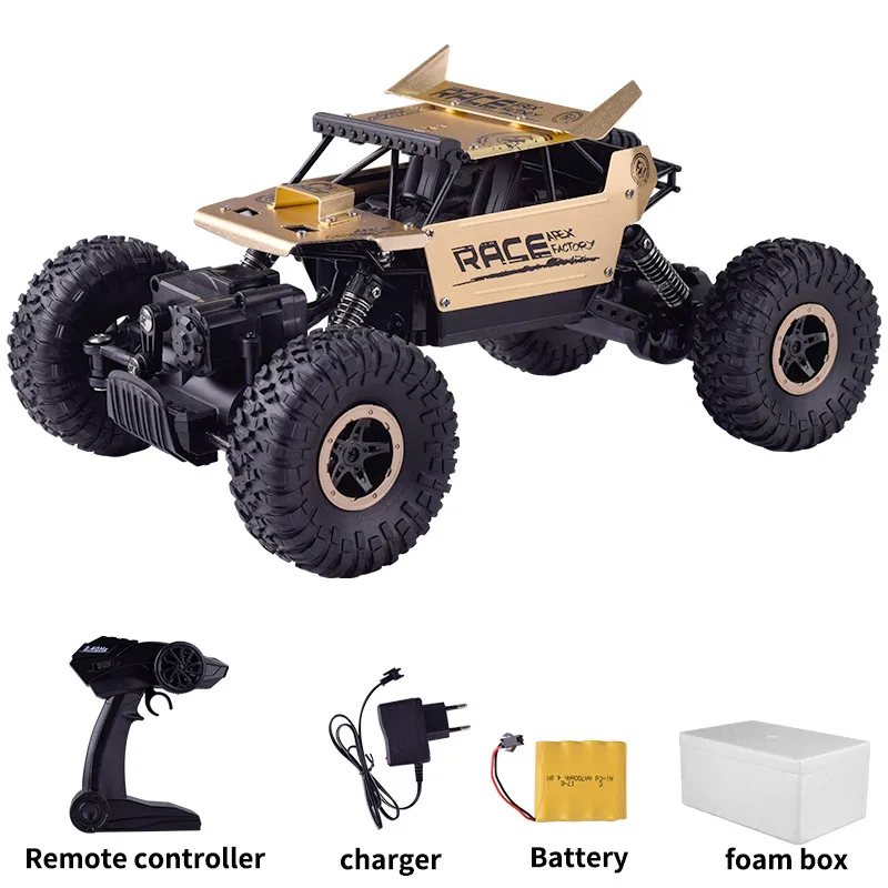 1:18 4dw 2.4 ГГц 4x4 с свет электрический Metal Rock сканеры ралли двойной Двигатель Bigfoot