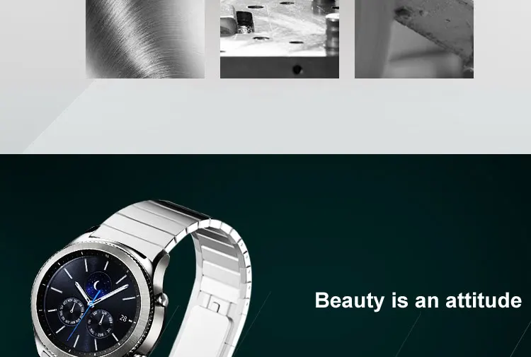 22 мм ремешок для samsung gear S3 классический Frontier из нержавеющей стали ремешок для Galaxy Watch 46 Ремешки для наручных часов для huawei Watch