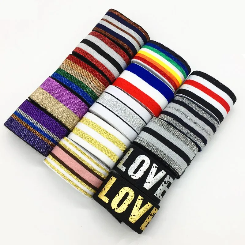 

Rainbow Color Onion Loose Tight Belt Gold Silver 4cm Polyester High Elastic Soft Waist Elastic DIY Sweing Garment Accessories 1M