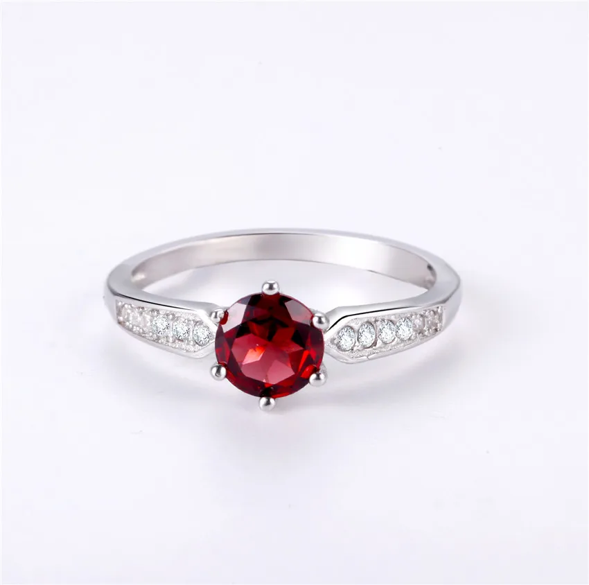 Almei 0.8ct крови красный гранат кольца для влюбленных S925 стерлингов Свадебные украшения Анель Aneis кольца для помолвки/обязательства с коробкой