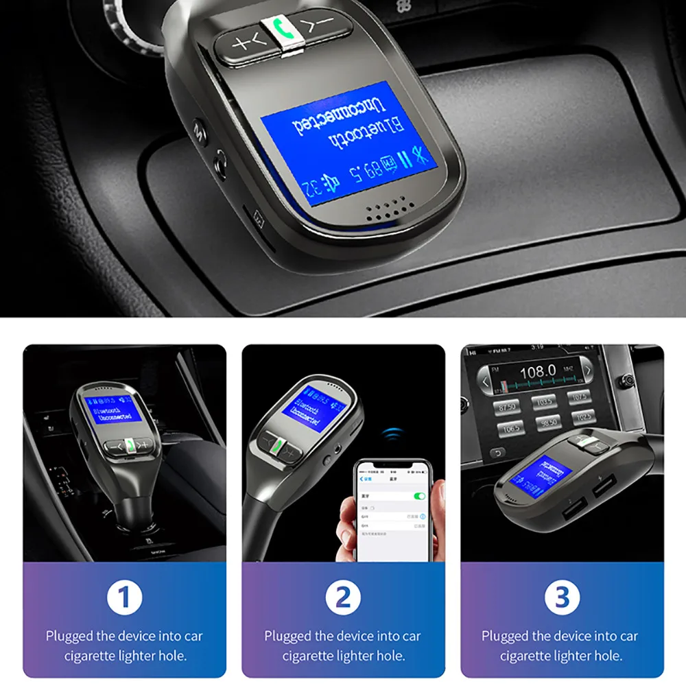 Bluetooth модуль и Mp3 декодер чип 12 v-24 v беспроводной fm-передатчик громкой связи Lcd MP3-плеер Usb зарядное устройство# Zer
