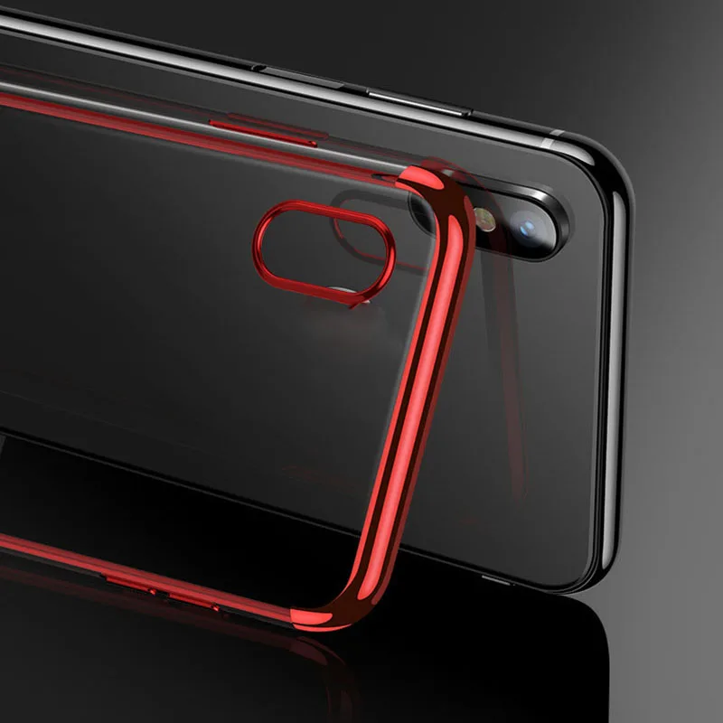 

Coque Crystal Clear Luxury Back Matte Soft Silicon Plating Case For iphone Xr x 6 6s 7 8 Plus Plating Case Shockproof