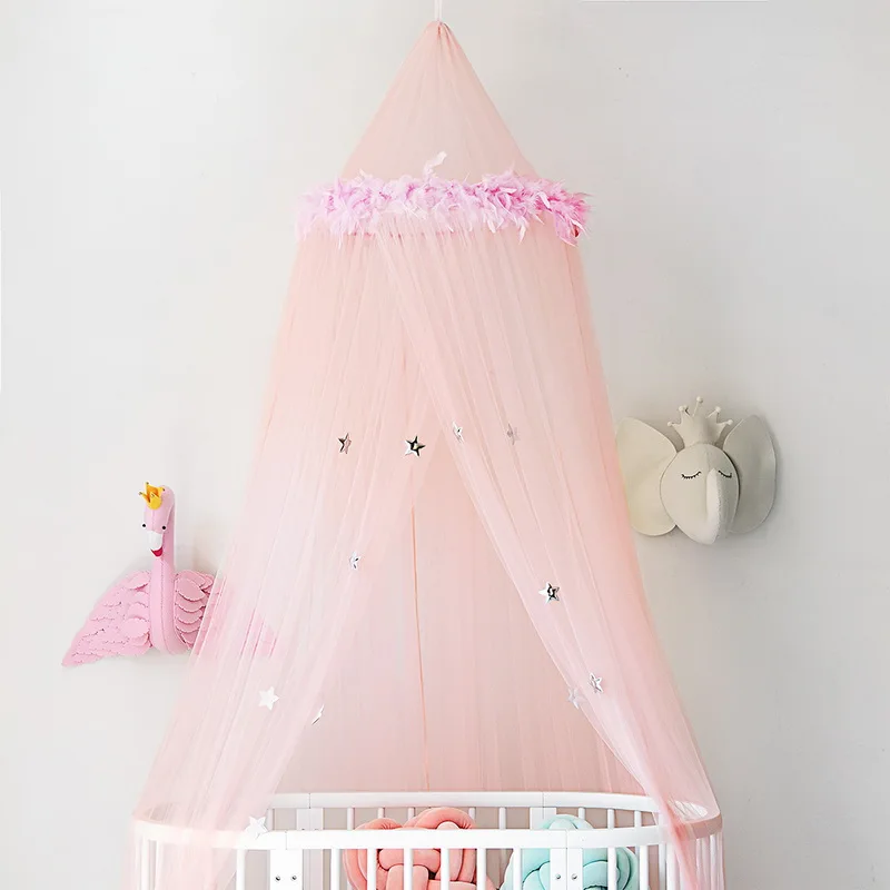 Us 17 81 30 Off Urijk Stars Printing Mosquito Net For Baby Bed Round Dome Tents Ceiling Hanging Canopy Baby Adults Decor Bed Room In Mosquito Net
