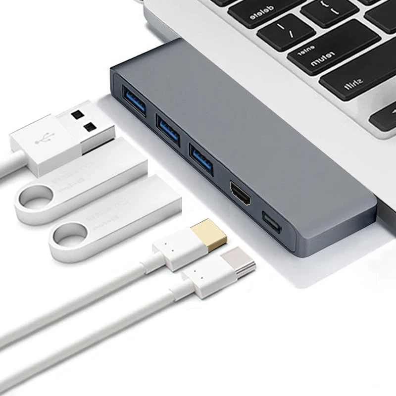 EASYA оптовая продажа Thunderbolt3 USB C концентратор к HDMI адаптер USB 3,0 концентратор с PD USB разветвитель для Macbook Pro 2018 тип-c 10 шт./лот