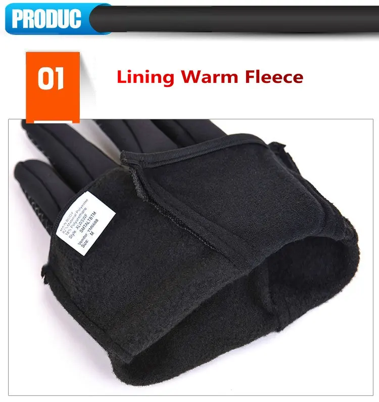 Zipper Closure Polar Fleece Thermal Fishing Gloves Anti-slip Silicone Gloves Touch Screen Waterproof Winter Gloves for Fishing (6)