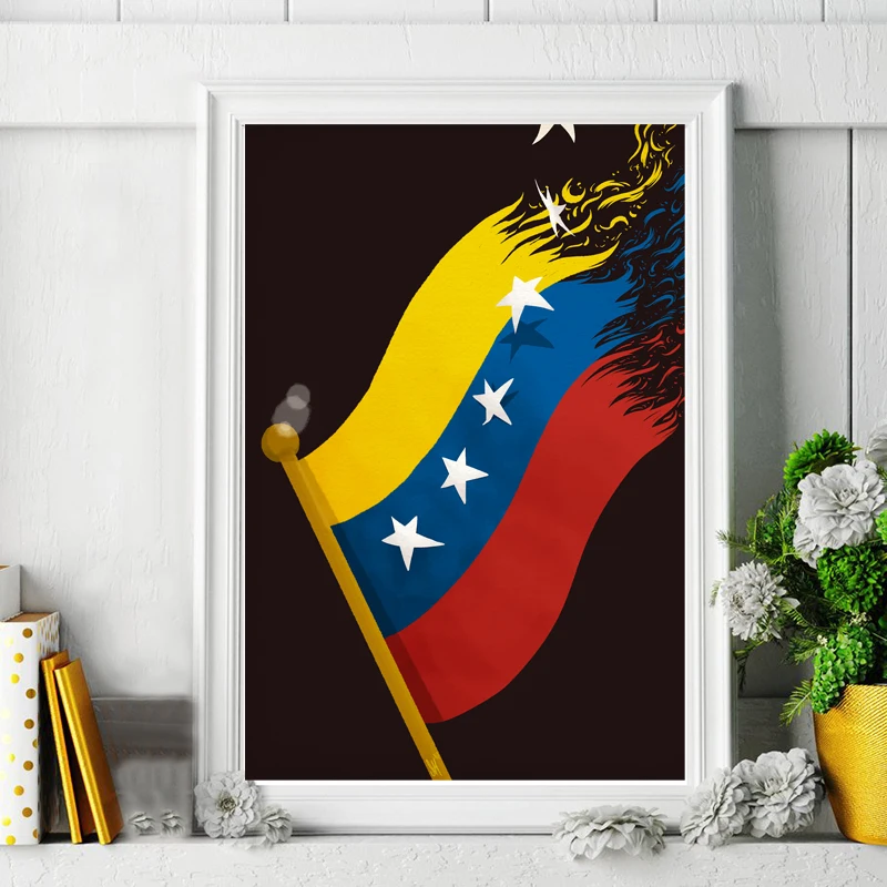 

Burning Flag Venezuela South American Canvas Prints Picture Modular Paintings For Living Room Poster On The Wall Home Decoration