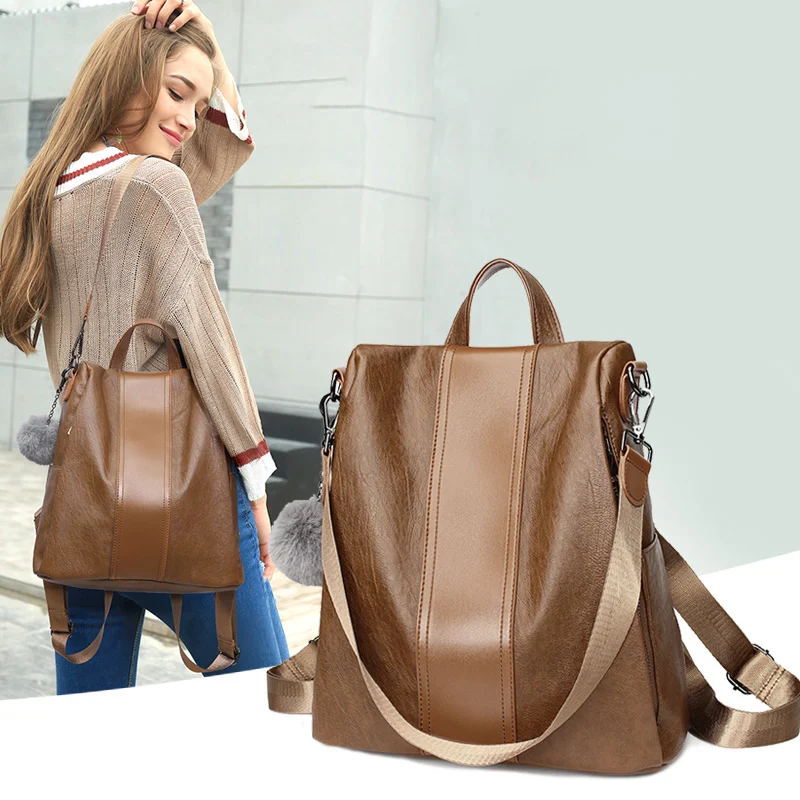 

Leather Backpack Women Fashion School Bag Bagpack High Quality Large Capacity Daypacks Female kanken Student Schoolbag mochila