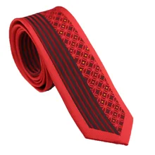 Галстуки coahella красные с черной полосой половина Геометрическая панель дизайн шейный платок из микрофибры обтягивающий галстук 6 см