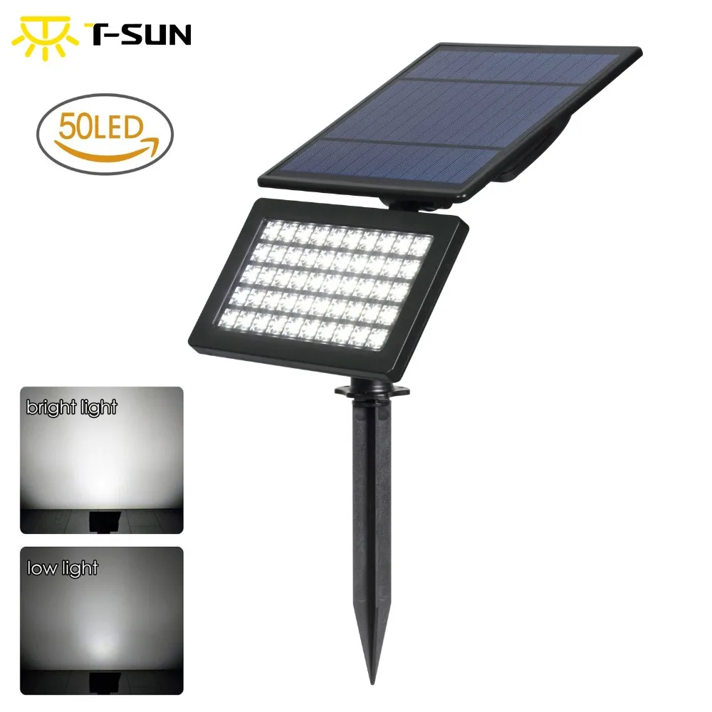 T-SUN 50 LED  5W Solar Garden Light 2 Modes Outdoor Adjustable & Auto ON/OFF Security Lighting for Yard Garden