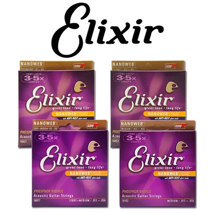 

Elixir acoustic Guitar Strings 11002 Acoustic guitar strings Nanoweb extra thin  with anti-rust point steels