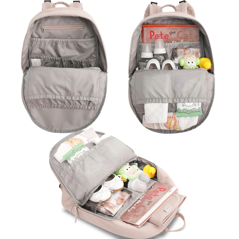 Mommore pequeño moda pañal mochila impermeable viaje bolsa de pañales con cambiador Pad bolsa de enfermería para el cuidado del bebé - 2