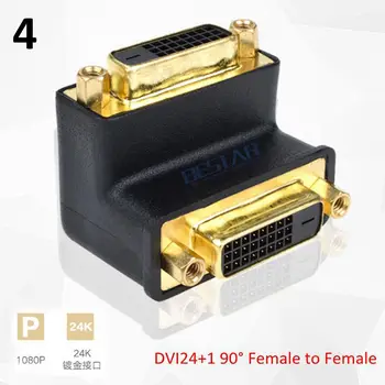 

DVI Adapter,Elbow DVI To DVI Extension Connector 90 270 Degree Right Angled dvi 24+5 24+1 Male female Video for HDTV LCD Monitor