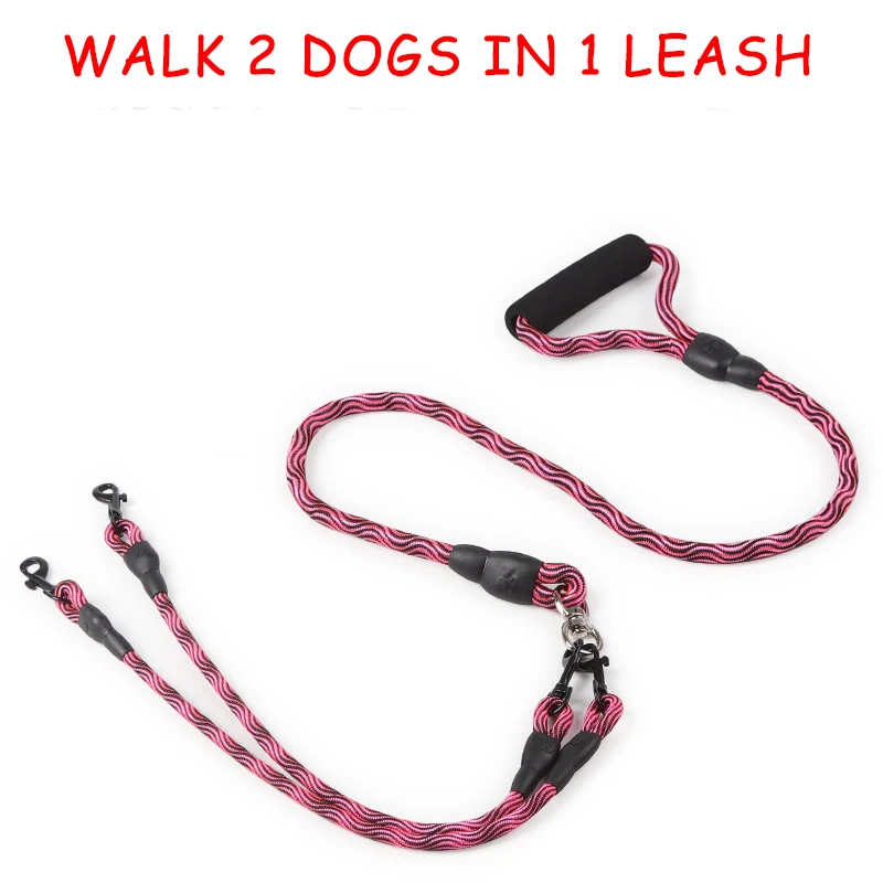 2019 Walk 2 Dogs Leash Detachable Coupler Double Twin Walking Lead for Pets Two Way Traction