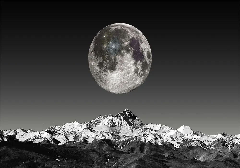 Пользовательские 3D обои настенные современные творческие горы Луна Черный и белый фон стены-высококачественный водонепроницаемый