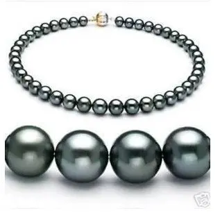 

Charming TAHITIAN black 8MM AKOYA shell PEARL NECKLACE Fashion Free shipping