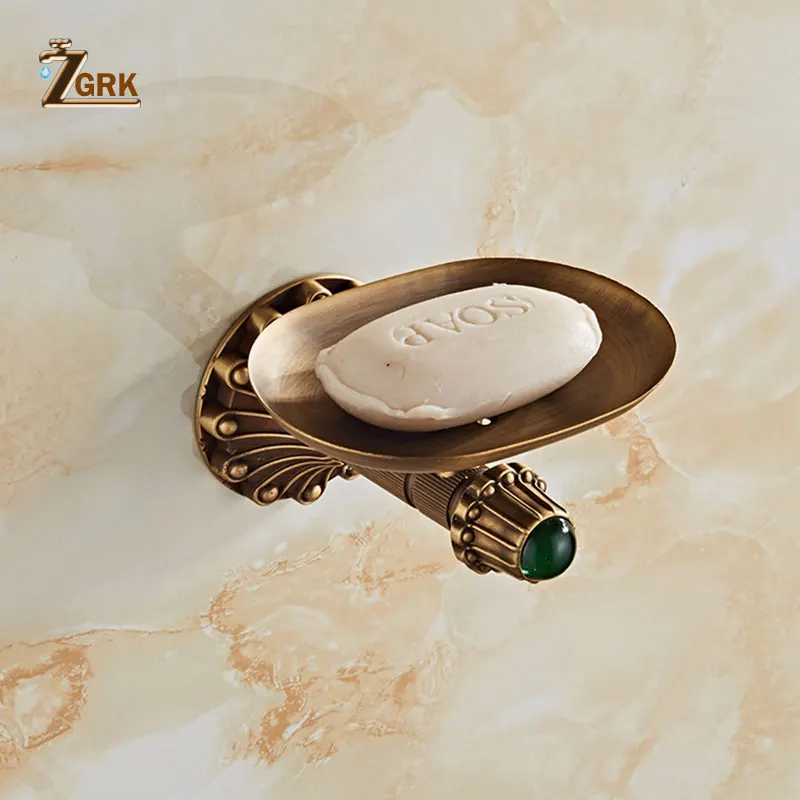 

ZGRK Superior Brass Soap Dish Bathroom Accessories Wall Mounted Soap Box High Quality Brass Anodizing Surface Soap Holder