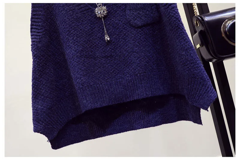 Свободные вязанные жилеты большого размера для дам зимний теплый шерстяной свитер пальто Женский пуловер без рукавов для женщин YP0174