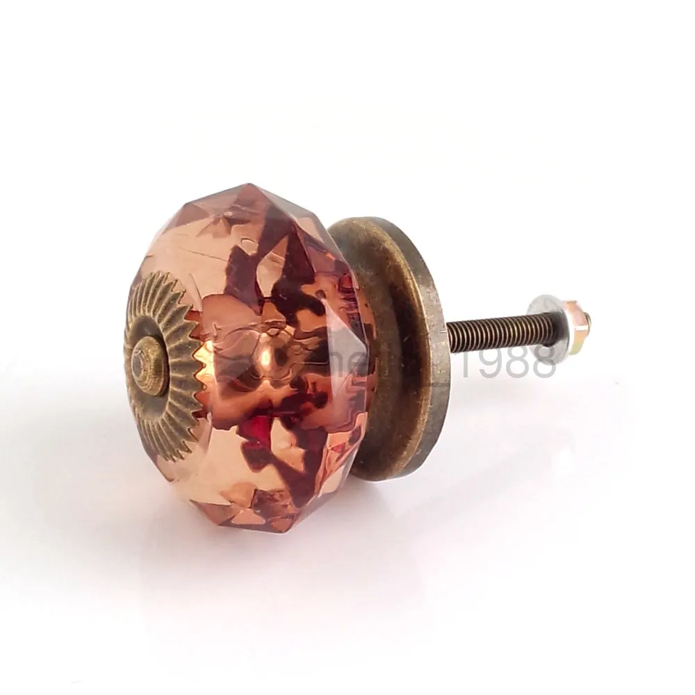 37mm Brown Acrylic Cute Knob Kitchen Cupboard Closet Drawer