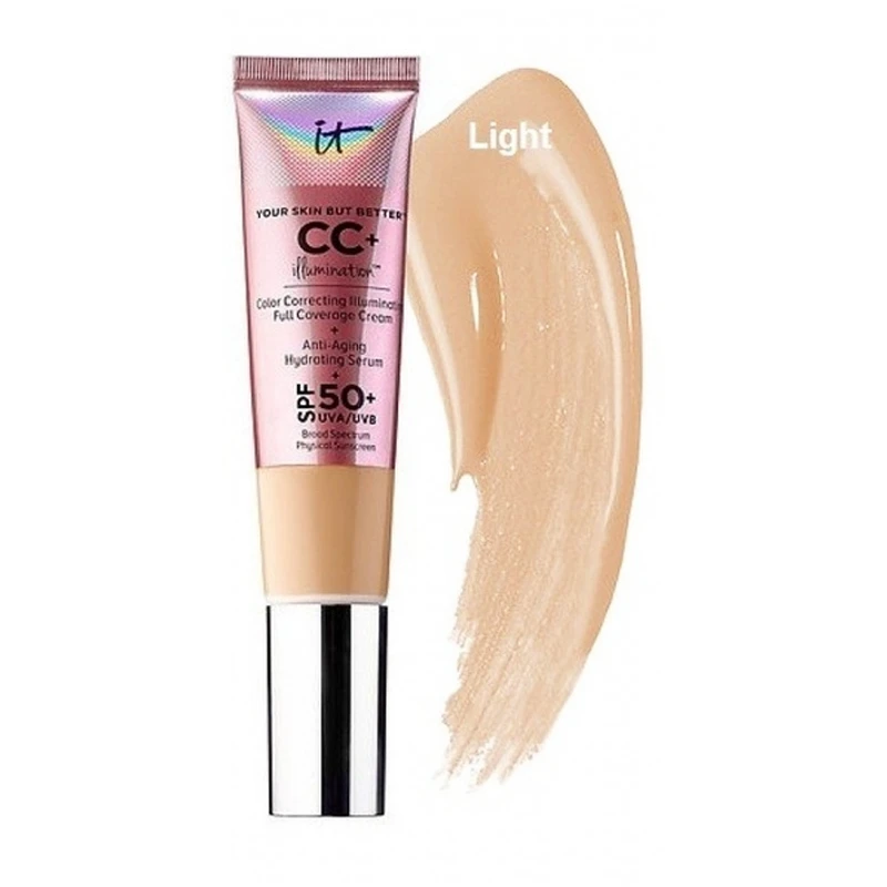 Light Консилер Для Лица it cosmetics CC+ крем освещение SPF 50 полное покрытие средний или светильник скрывает корректор пятен Косметика для макияжа - Цвет: Light