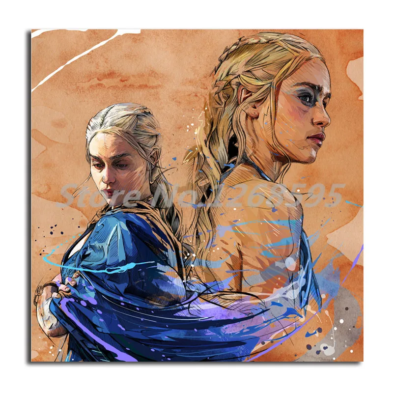 Обои Daenerys от Yann Dalon художественный холст Постер картина Настенная принт